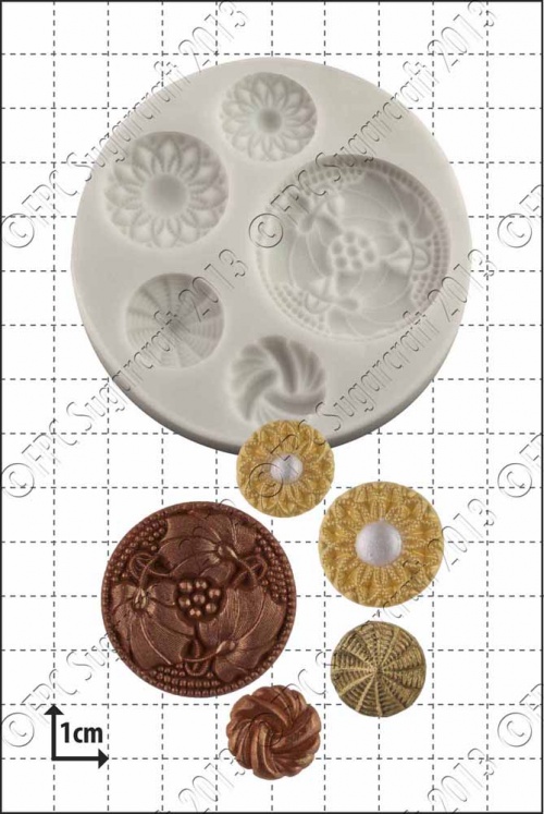 'Vintage Buttons' Silicone Mould